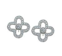 Orphelia Damen-Ohrstecker 925 Silber rhodiniert Zirkonia weiß Rundschliff 1 cm - ZO-7241