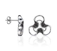 Orphelia Damen-Ohrstecker 925 Sterling Silber Zirkonia schwarz ZO-5032