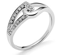 Orphelia Damen-Ring 750 Weißgold rhodiniert Diamant (0.17 ct) weiß Rundschliff Gr. 56 (17.8) - RD-3222/56