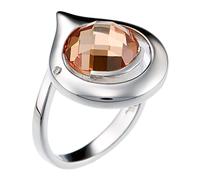 Orphelia Damen-Ring 925 Silber rhodiniert Zirkonia braun Rundschliff Gr. 54 (17.2) - ZR-3714/54