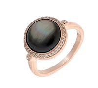 Orphelia Damen-Ringe 925_Sterling_Silber mit Rund Perlmutt '- Ringgröße 56 (17.8) zr-7367/56