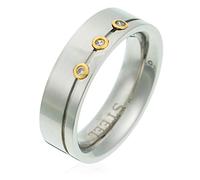 Orphelia Damen Stainless Steel Ring Bicolor 18 Karat Vergoldet mit Zirkonia Gr.54 RSG-024/54