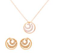 Orphelia 'Elaine' Damen 925 Sterling Silber Set: Kette-Anhänger + Ohrringe - Rose SET-7084/1 Einheitsgröße