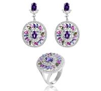Orphelia 'Enya' Damen 925er Sterling Silber Set: Ohrringe + Ring - Silber SET-7428 L