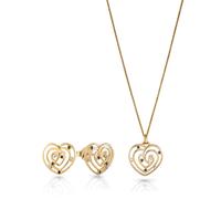 Orphelia 'Euphoria' Damen 925 Sterling Silber Set: Halskette-Anhänger + Ohrringe - Gold SET-7522/G Einheitsgröße