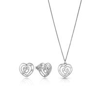 Orphelia 'Euphoria' Damen Set aus 925 Sterling Silber: Kette-Anhänger + Ohrringe - Silber SET-7522 Einheitsgröße