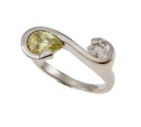 Orphelia Jewelry Damen-Ring 925 Sterling-Silber mit Zirkonia grün Gr. 54 (17.2) ZR-3382/1/54