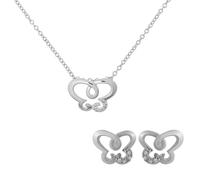 Orphelia 'Joya' Damen 925 Sterling Silber Set: Kettenanhänger + Ohrringe - Silber SET-7088 Einheitsgröße