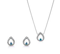 Orphelia 'Kiana' Damen-Set aus 925er Sterlingsilber: Halskette + Ohrringe - Silber SET-7487 Einheitsgröße