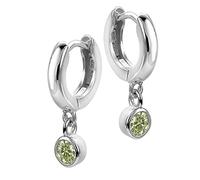 Orphelia Kinder-Creolen 925 Silber rhodiniert Zirkonia grün Rundschliff - ZO-6075/1