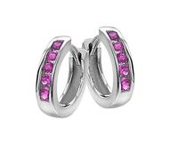 Orphelia Kinder-Creolen 925 Silber rhodiniert Zirkonia pink Rundschliff - ZO-6076/2