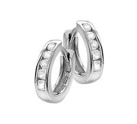 Orphelia Kinder-Creolen Ohrschmuck 925 Silber rhodiniert Zirkonia weiß Brillantschliff-ZO-6076/3