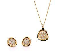 Orphelia 'Layla' Damen 925 Sterling Silber Set: Ketten-Anhänger + Ohrringe - Gold SET-7489/G Einheitsgröße