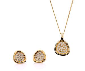 Orphelia 'Layla' Damen 925 Sterling Silber Set: Ketten-Anhänger + Ohrringe - Gold SET-7489/G Einheitsgröße