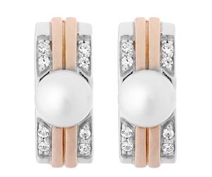 Orphelia 'Lea' Ohrstecker aus 925er Sterlingsilber für Damen - Silber/Rosé ZO-7284 Einheitsgröße