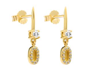 Orphelia 'Lily' Damen 925 Sterling Silber Tropfenohrringe - Gold ZO-7582/G Einheitsgröße