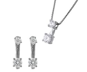 Orphelia 'Lykke' Damen 925 Sterling Silber Set: Kettenanhänger + Ohrringe - Silber SET-7128 Einheitsgröße