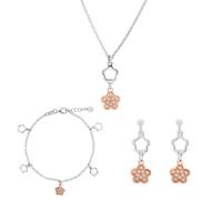 Orphelia 'Nixie' Damen-Set aus 925er Sterlingsilber: Kette + Armband + Ohrringe - Silber/Rosé SET-7377 Einheitsgröße