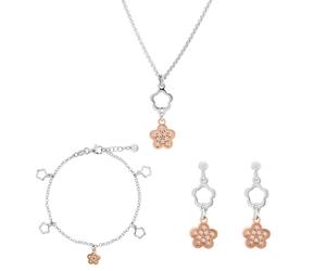 Orphelia 'Nixie' Damen-Set aus 925er Sterlingsilber: Kette + Armband + Ohrringe - Silber/Rosé SET-7377 Einheitsgröße