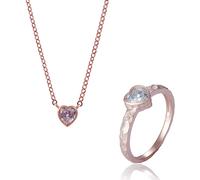 Orphelia 'Nora' Damen-Set aus 925er Sterlingsilber: Halskette + Ring - Rosé SET-7435 K