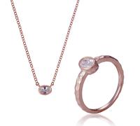 Orphelia 'Robin' Damen-Set aus 925er Sterlingsilber: Halskette + Ring - Rosé SET-7434 K