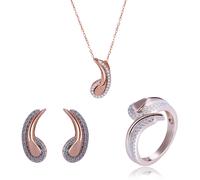 Orphelia 'Tilou' Damen-Set aus 925er Sterlingsilber: Halskette + Ohrringe + Ring - Rosé SET-7441 R 1/2