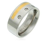 Orphelia Unisex Stainless Steel Ring Bicolor 18 Karat Vergoldet Gr.52 RSG-031/52