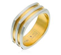 Orphelia Unisex Stainless Steel Ring Bicolor 18 Karat Vergoldet Gr.55 RSG-037/55