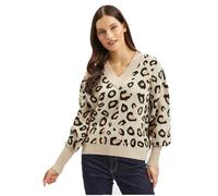 ORSAY Beigefarbene gemusterte Damen-Strickjacke M