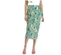 ORSAY Cremefarbener und grüner gemusterter Damen-Wickel-Midirock mit Leinen Modische Röcke | Feminine Styles | Neueste Rocktrends | Damenmode | Elegante Kleidungsstücke | Vielseitige Designs |