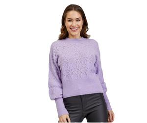 ORSAY Helllila gemusterter Damenpullover mit Ballonärmeln Damen-Oberteile | Tops, T-Shirts und Blusen | Modische Oberbekleidung | Vielfältige Styles | Trendige Damenmode | Casual Outfits | Elegante