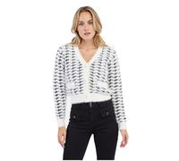 ORSAY Schwarz-weiß gemusterte Damen-Strickjacke Damen-Oberteile | Tops, T-Shirts und Blusen | Modische Oberbekleidung | Vielfältige Styles | Trendige Damenmode | Casual Outfits | Elegante Tops L