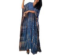 Orshoy Damen Blumendruck Kaftan Strandkleid Pareos Cover ups Strandtunika Kaftan Boho Kleid Langes Kleid Lang Strand Umhang Bikini Bedecken Swimwear One Size
