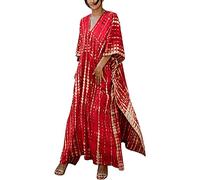 Orshoy Damen Strandkleid Strandtunika Kaftan Boho Kleid Lang Strandponcho Bikini Sommerkleid Badekleid Badeanzug Sommer Maxikleid Beachwear Boho Bademode Rot