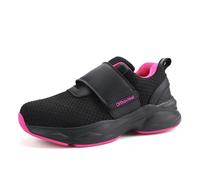 Ortho+rest Damen Diabetikerschuhe mit verstellbarem Verschluss Orthopädische Gehschuhe Ödem Schuhe für geschwollene Füße (43,Schwarz Rosa)