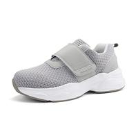 Ortho+rest Damen Diabetikerschuhe mit verstellbarem Verschluss Orthopädische Gehschuhe Ödem Schuhe für geschwollene Füße (43,Hellgrau)