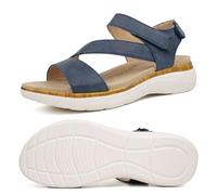 Ortho + Rest Damen Orthopädische Sandalen mit Fußgewölbestütze Bequem Wandersandalen mit Verstellbaren Riemen(Navy,41)
