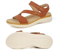 Ortho+rest Damen Sandalen mit Komfort-Fußgewölbestütze Bequeme Gehsandalen(Brown,41)