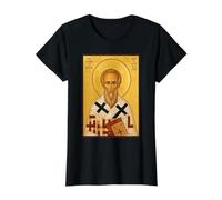 Orthodoxe Ikone des Heiligen Alexander von Jerusalem Preisgünstiges Grafik-T-Shirt, Damen, Schwarz, XL