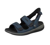 Orthofeet Damen Orthopädische Hands-Free Calypso Stoff-Sandalen zum Hineinschlüpfen in Blau, Größe 42