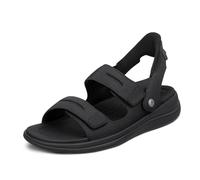 Orthofeet Damen Orthopädische Hands-Free Calypso Stoff-Sandalen zum Hineinschlüpfen in Schwarz, Größe 39