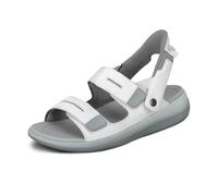 Orthofeet Damen Orthopädische Hands-Free Calypso Stoff-Sandalen zum Hineinschlüpfen in Weiß, Größe 39