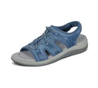 Orthofeet Damen Orthopädische Maui Sandale mit gewebtem Obermaterial- Blau, Größe 38