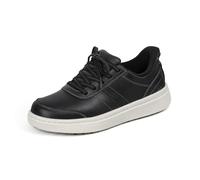 Orthofeet Damen Orthopädische Wander Freihändig Leder Slip-On Dress Sneaker, Schwarz, 12