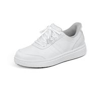 Orthofeet Damen Orthopädische Wander Freihändig Leder Slip-On Dress Sneaker, Weiss/opulenter Garten, 12