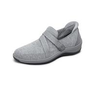 Orthofeet Damen orthopädischer Casual Style mit gewebtem Obermaterial in Grau Amalya Casual Sneaker, Größe 41 Weit