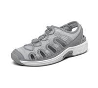 Orthofeet Damen orthopädischer Casual Style mit gewebtem Obermaterial in Grau Laguna Fisherman Sandal, Größe 41