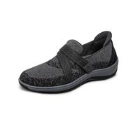 Orthofeet Damen orthopädischer Casual Style mit gewebtem Obermaterial in Schwarz Amalya Casual Sneaker, Größe 41