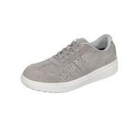 Orthofeet Damen orthopädischer Leder-Obermaterial Stroll Hands Free Casual Sneaker - Taupe, Größe 42.5 Weit