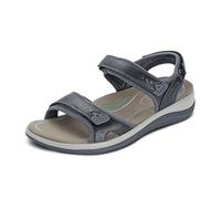 Orthofeet Damen orthopädischer Sandalen Style mit flexiblen Obermaterial in Schwarz Malibu Sandale, Größe 41
